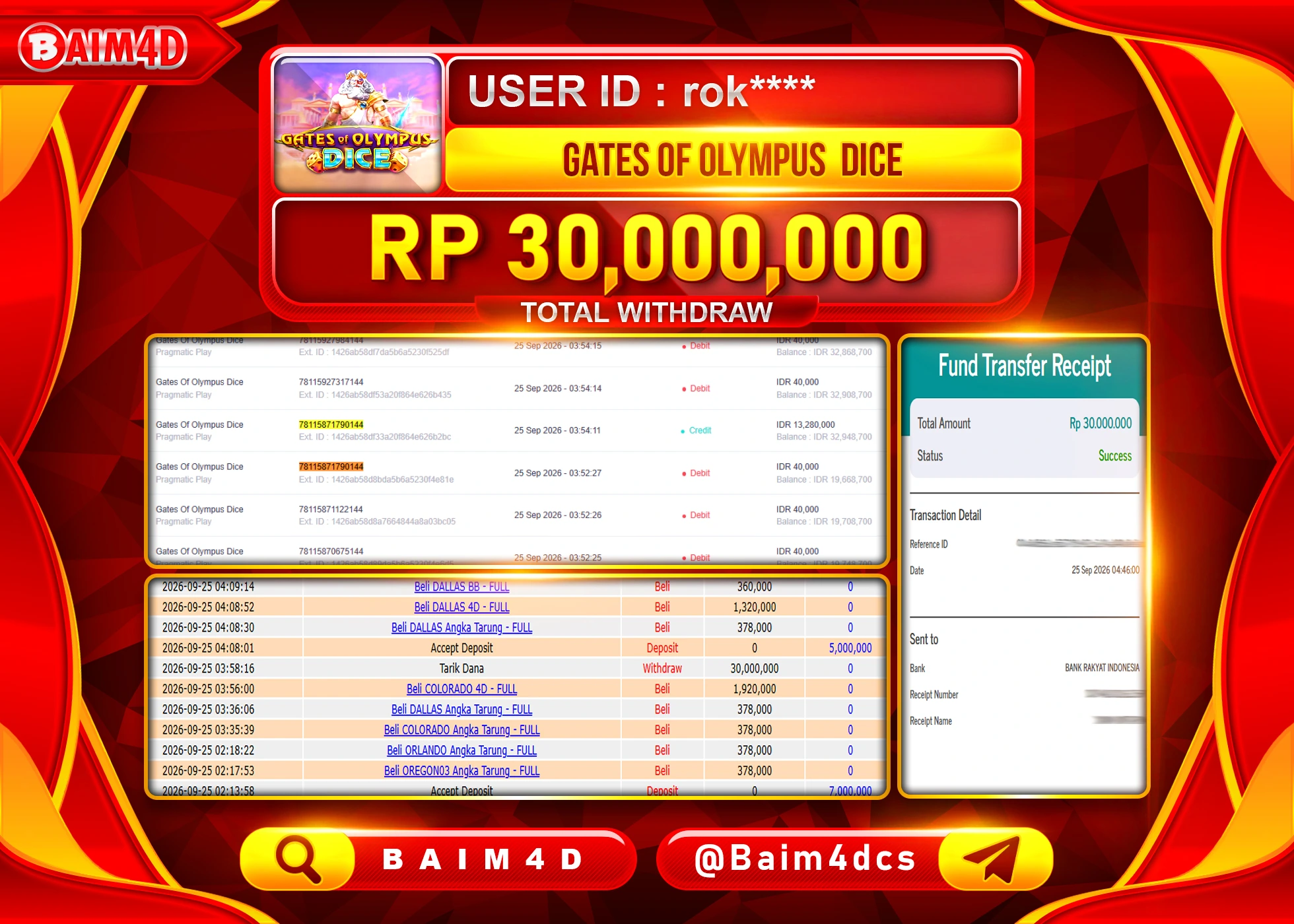 BAIM4D JACKPOT SLOT GATES OLYMPUS DICE Rp.30,000,000 - LUNAS